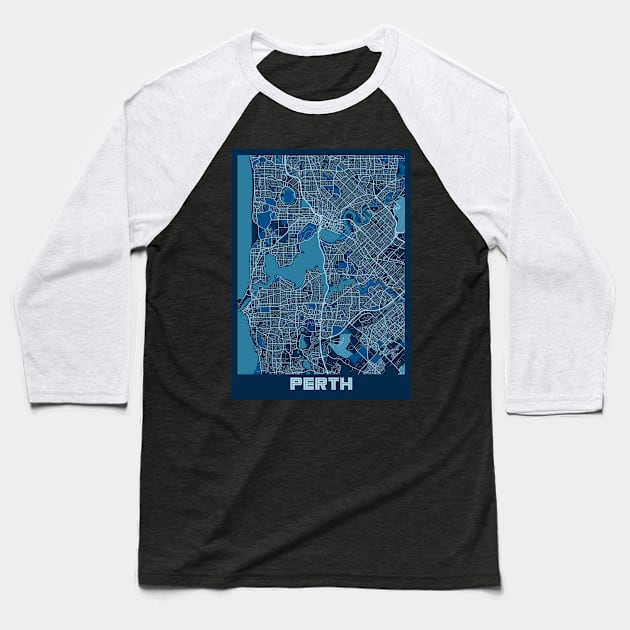 Perth - Australia Peace City Map Baseball T-Shirt by tienstencil